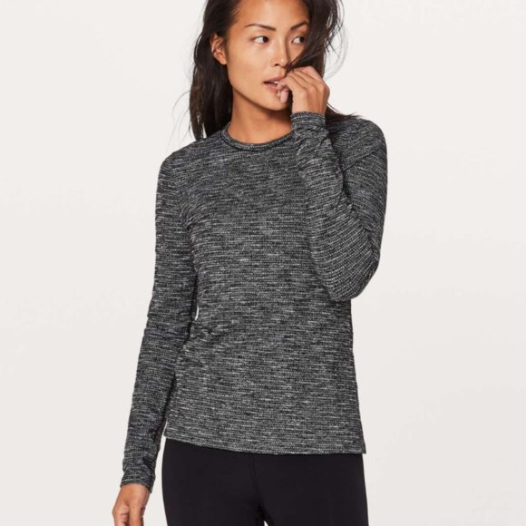 lululemon athletica Tops - Lululemon Kitsilano Long Sleeve Black/White 4
